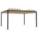 ALTANA Z ŻALUZJOWYM DACHEM 3X4 M, TAUPE, TKANINA I ALUMINIUM
