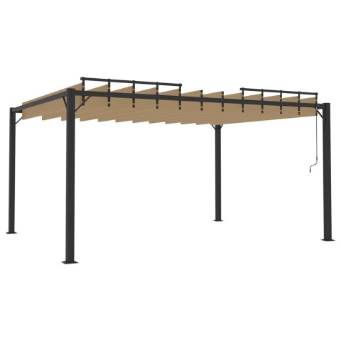 ALTANA Z ŻALUZJOWYM DACHEM 3X4 M, TAUPE, TKANINA I ALUMINIUM