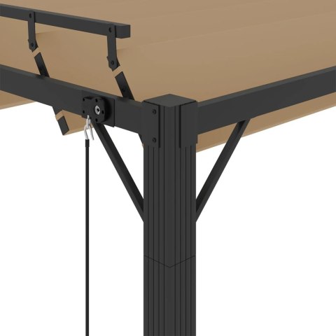 ALTANA Z ŻALUZJOWYM DACHEM 3X4 M, TAUPE, TKANINA I ALUMINIUM