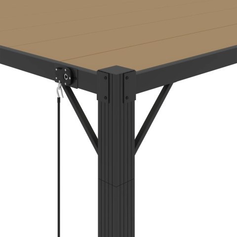 ALTANA Z ŻALUZJOWYM DACHEM 3X4 M, TAUPE, TKANINA I ALUMINIUM