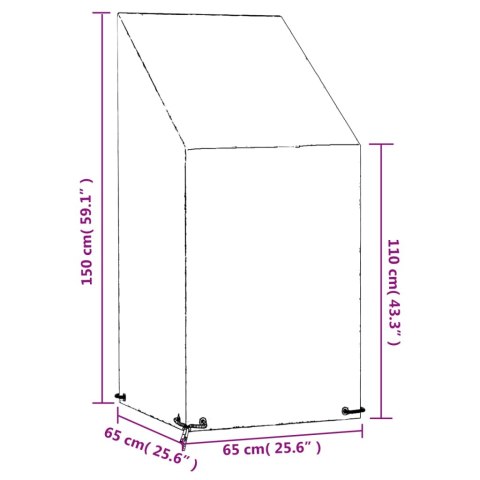 POKROWCE NA KRZESŁA OGRODOWE 2 SZT. 8 OCZEK 65X65X110/150CM