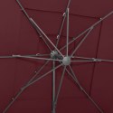 4-POZIOMOWY PARASOL NA ALUMINIOWYM SŁUPKU BORDOWY 250X250CM