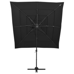 4-POZIOMOWY PARASOL NA ALUMINIOWYM SŁUPKU CZARNY 250X250CM