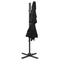 4-POZIOMOWY PARASOL NA ALUMINIOWYM SŁUPKU CZARNY 250X250CM