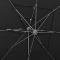4-POZIOMOWY PARASOL NA ALUMINIOWYM SŁUPKU CZARNY 250X250CM