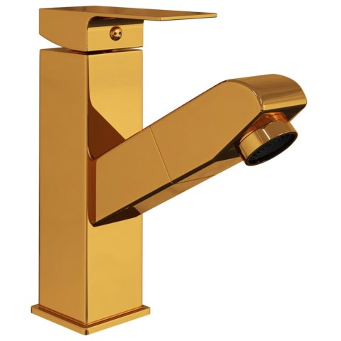 BATERIA UMYWALKOWA Z WYCIĄGANĄ WYLEWKĄ ZŁOTA 157X172 MM