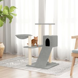 DRAPAK DLA KOTA Z SIZALOWYMI SŁUPKAMI JASNOSZARY 82CM