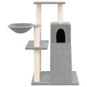 DRAPAK DLA KOTA Z SIZALOWYMI SŁUPKAMI JASNOSZARY 82CM