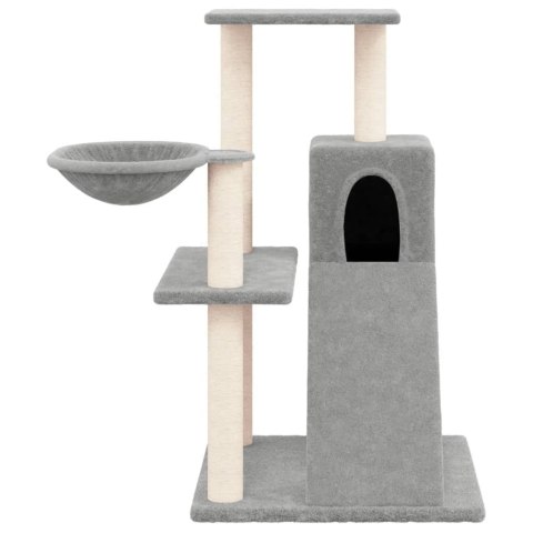 DRAPAK DLA KOTA Z SIZALOWYMI SŁUPKAMI JASNOSZARY 82CM