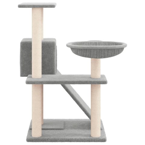 DRAPAK DLA KOTA Z SIZALOWYMI SŁUPKAMI JASNOSZARY 82CM