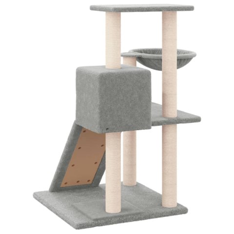 DRAPAK DLA KOTA Z SIZALOWYMI SŁUPKAMI JASNOSZARY 82CM