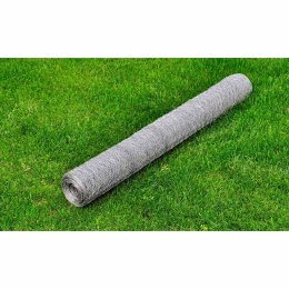 OGRODZENIE Z SIATKI STAL GALWANIZOWANA 25X0,75 M SREBRNE