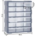 ORGANIZER Z 18 ŚREDNIMI SZUFLADKAMI, 38X16X47 CM