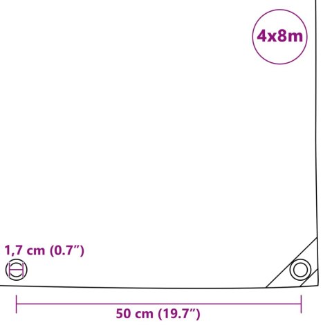 PLANDEKA PŁACHTA 650 G/M² 4X8M SZARA