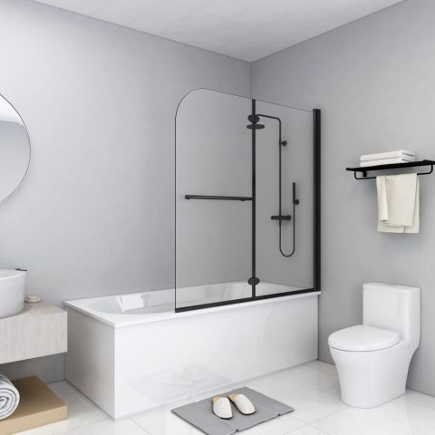 SKŁADANY PARAWAN NAWANNOWY 2 PANELE ESG 120X140CM CZARNY