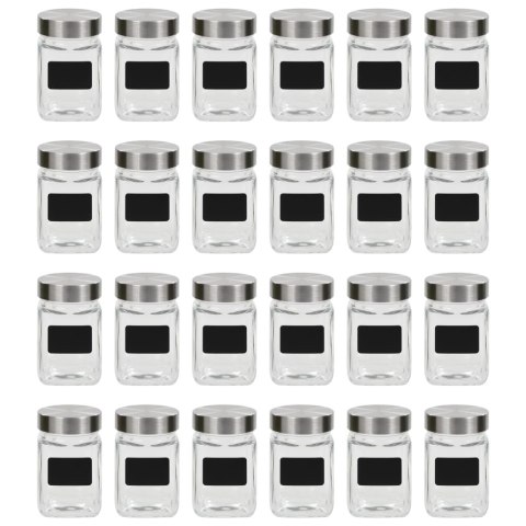 SŁOIKI DO PRZECHOWYWANIA Z NALEPKAMI 24 SZT. 300 ML