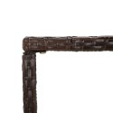 STOLIK BAROWY ZE SZKLANYM BLATEM BRĄZOWY 180X70X110CM