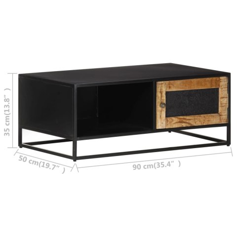 STOLIK KAWOWY 90X50X35CM SUROWE DREWNO MANGO