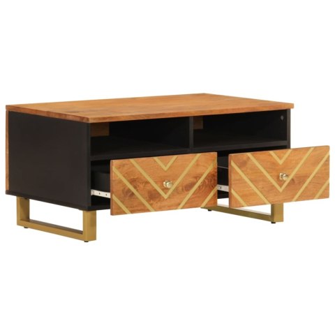 STOLIK KAWOWY BRĄZOWO-CZARNY 80X54X40CM LITE DREWNO MANGO