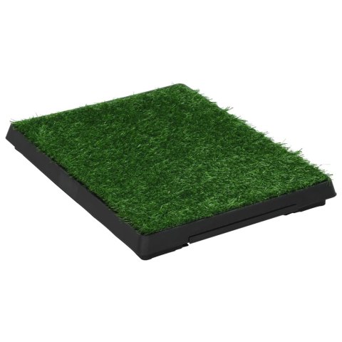 TOALETA DLA ZWIERZĄT Z TACĄ I SZTUCZNĄ TRAWĄ ZIELEŃ 63X50X7CM