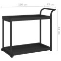 WÓZEK BAROWY CZARNY 100X45X83CM POLIRATTAN