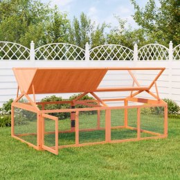 WYBIEG BRĄZOWY 200X112,5X74CM LITE DREWNO SOSNOWE