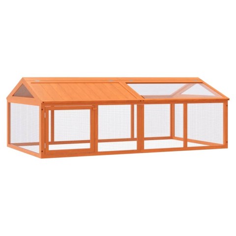 WYBIEG BRĄZOWY 200X112,5X74CM LITE DREWNO SOSNOWE