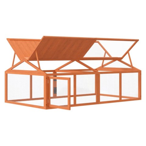 WYBIEG BRĄZOWY 200X112,5X74CM LITE DREWNO SOSNOWE