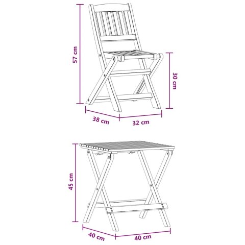 3-CZ. ZESTAW MEBLI BISTRO DLA DZIECI DREWNO EUKALIPTUSOWE