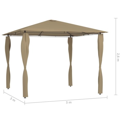 ALTANA Z POKRYCIEM SŁUPKÓW 3X3X2,6 M TAUPE 160 G/M²