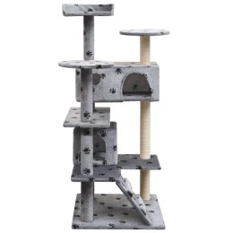 DRAPAK DLA KOTA 125CM SZARY ZE WZOREM W KOCIE ŁAPKI