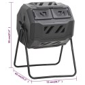 KOMPOSTOWNIK DO OGRODU CZARNY 73X64X95CM 160 L