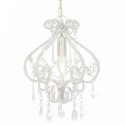 LAMPA SUFITOWA Z KORALIKAMI BIAŁA OKRĄGŁA E14