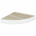 NAROŻNA PÓŁKA ŚCIENNA DĄB I BIEL 25X25X3,8CM MDF