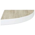 NAROŻNA PÓŁKA ŚCIENNA DĄB I BIEL 25X25X3,8CM MDF