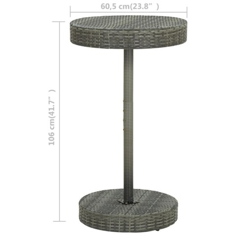 STOLIK OGRODOWY SZARY 60,5X106CM POLIRATTAN