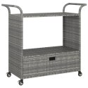 VidaXL Wózek barowy z szufladą, szary, 100x45x97 cm, polirattan