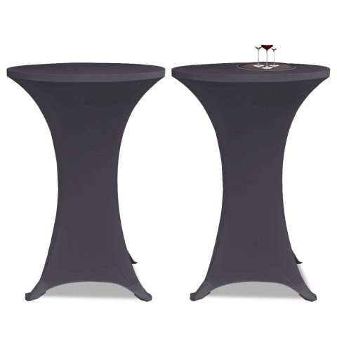 ELASTYCZNE NAKRYCIE STOŁU ANTRACYTOWE 2 SZT. 80CM