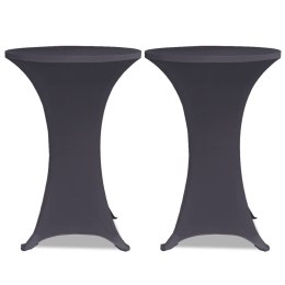 ELASTYCZNE NAKRYCIE STOŁU ANTRACYTOWE 2 SZT. 80CM