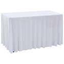 ELASTYCZNE OBRUSY Z FALBANĄ 2 SZT. 183X76X74CM BIAŁE
