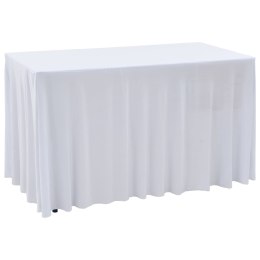 ELASTYCZNE OBRUSY Z FALBANĄ 2 SZT. 183X76X74CM BIAŁE