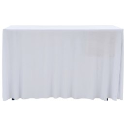 ELASTYCZNE OBRUSY Z FALBANĄ 2 SZT. 183X76X74CM BIAŁE