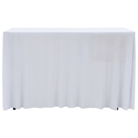 ELASTYCZNE OBRUSY Z FALBANĄ 2 SZT. 183X76X74CM BIAŁE