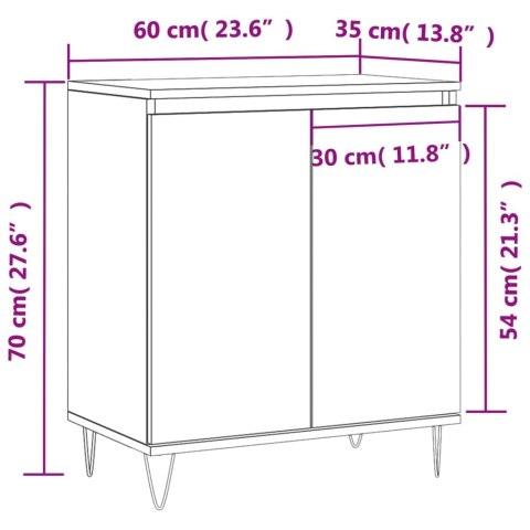 KOMODA PRZYDYMIONY DĄB 60X35X70CM MATERIAŁ DREWNOPOCHODNY