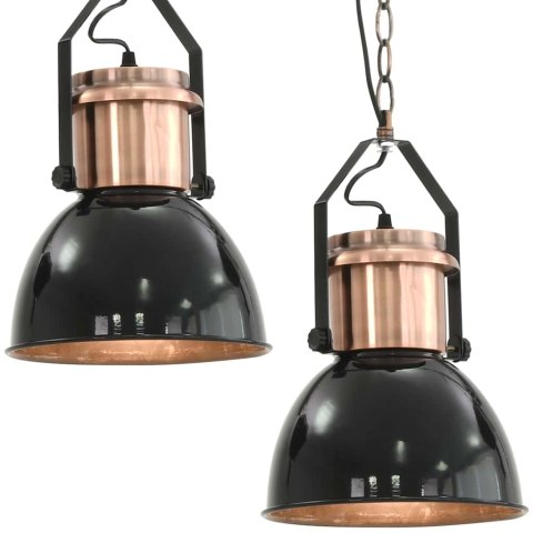 LAMPY SUFITOWE 2 SZT. CZARNE OKRĄGŁE E27