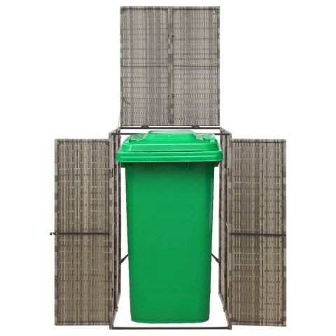 OSŁONA NA KOSZ NA ŚMIECI SZARA 70X80X117CM POLIRATTAN