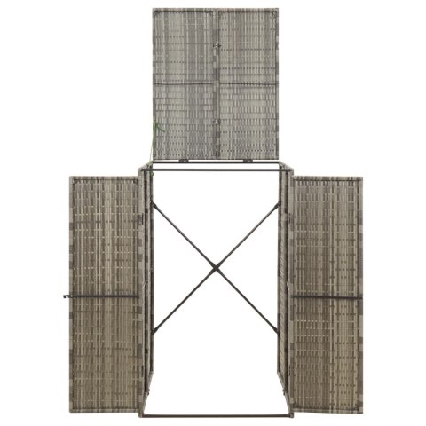OSŁONA NA KOSZ NA ŚMIECI SZARA 70X80X117CM POLIRATTAN