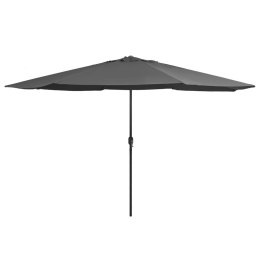 PARASOL OGRODOWY NA METALOWYM SŁUPKU 390CM ANTRACYTOWY