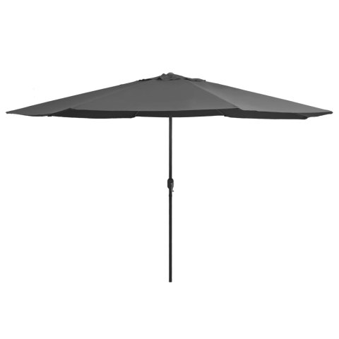 PARASOL OGRODOWY NA METALOWYM SŁUPKU 390CM ANTRACYTOWY