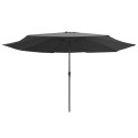 PARASOL OGRODOWY NA METALOWYM SŁUPKU 390CM ANTRACYTOWY